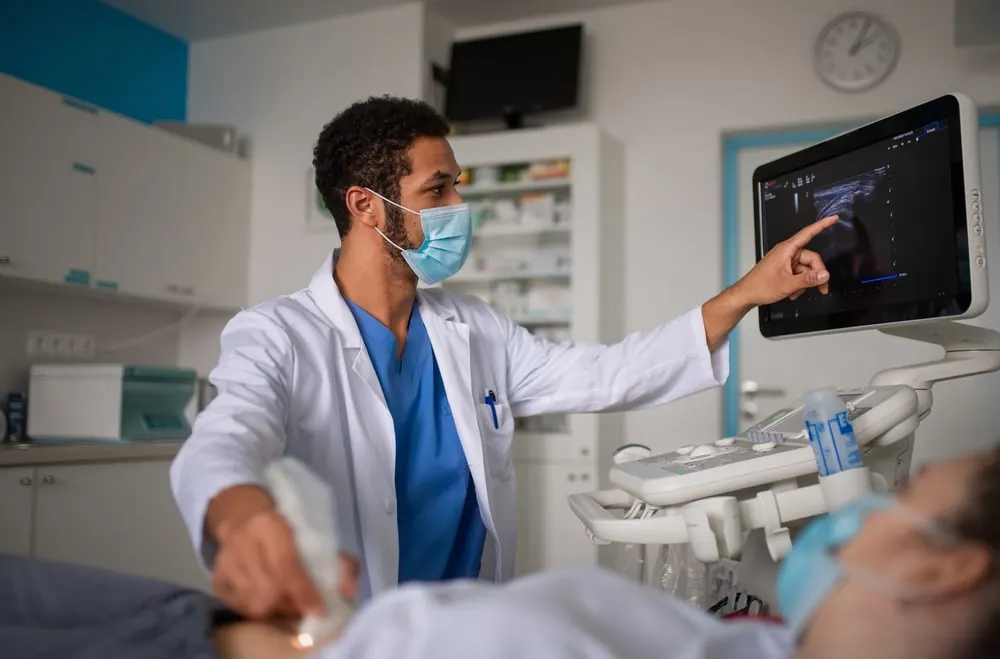 Sonographer at work